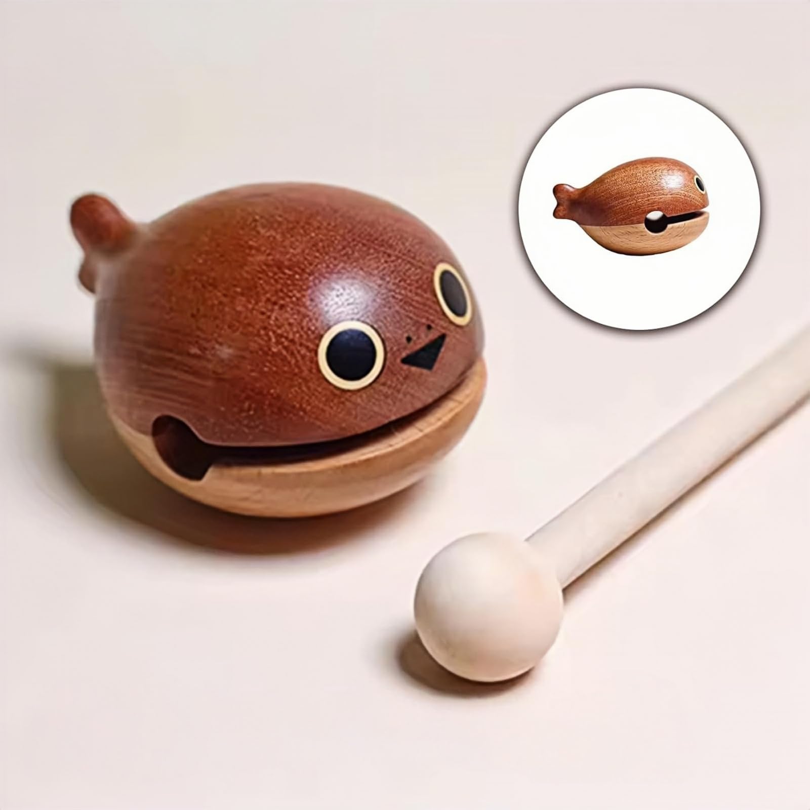 Amazon.co.jp: Zomaki 木魚 木製 仏具 黒檀・楓材 ストレス解消グッズ